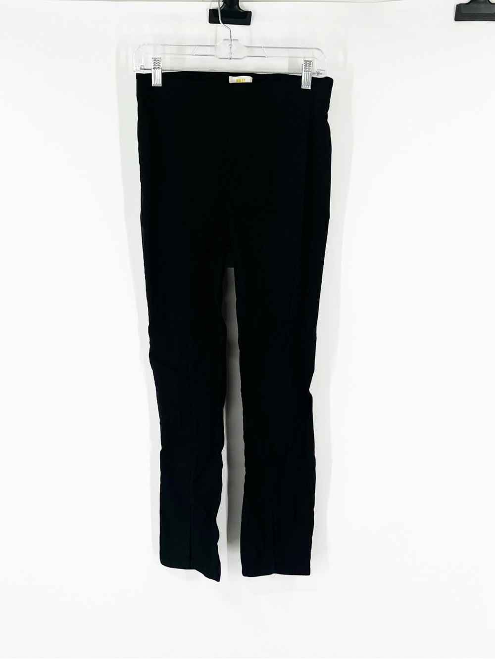 Maeve by Anthropologie Slim Stretch Pull-On Pants Ankle Slits Linen Blend